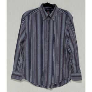 Robert Graham Paisley Floral Stripe Design Long Sleeve Career Preppy Business